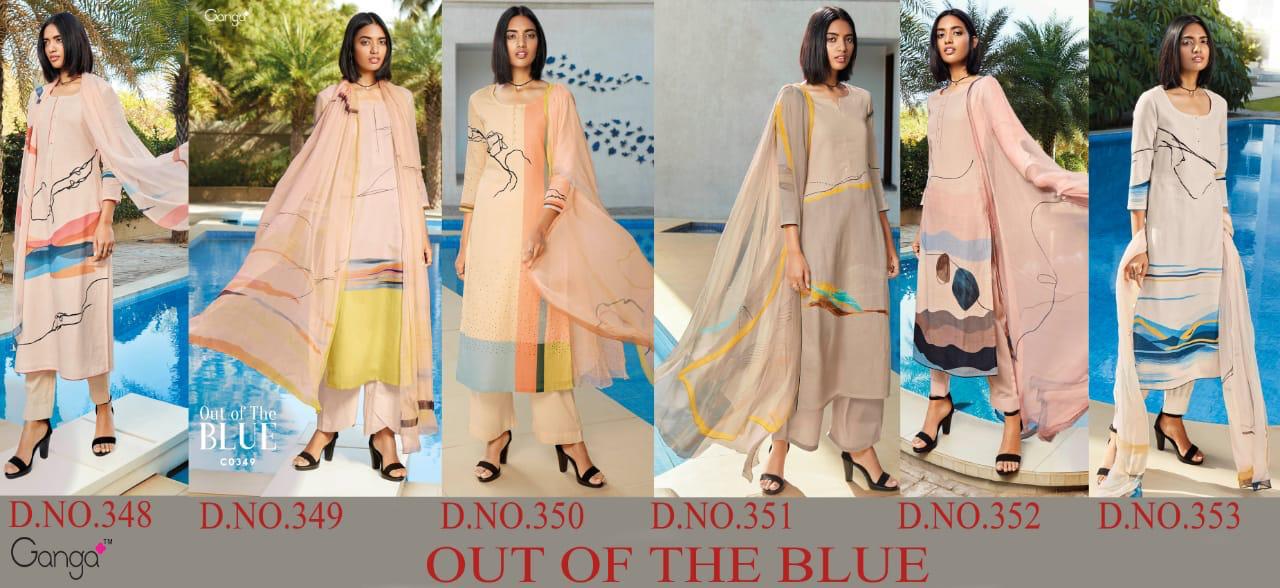 GANGA OUT OF BLUE Latest Fancy Designer Heavy Casual Wear Pure Linen Digital print Salwar Suit Collection